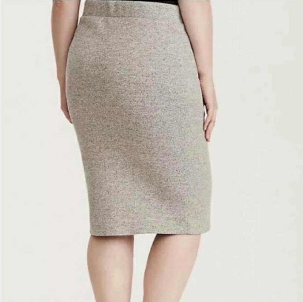 Torrid Skirt Women's 2X Gray Ribbed Zip Front Stretch Pencil Plus Size - Picture 9 of 11
